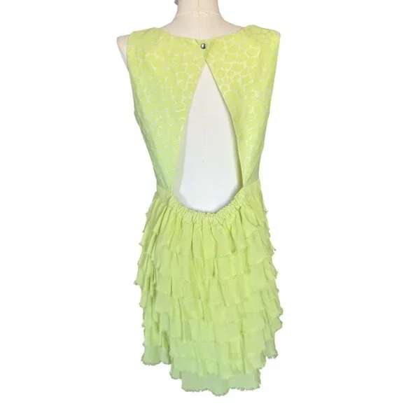 H&M Conscious Collection Round Neck Sleeveless Ruffled Open Back Dress Sz 8 - Picture 4 of 9